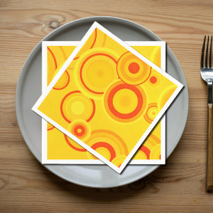 Serviettes en papier Gras Retro Circles - Jaune & 
