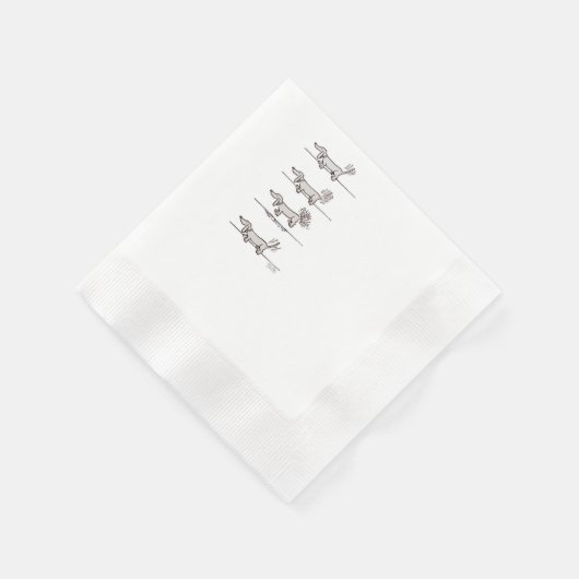 Serviettes en papier gris Dachshund volantes (Coin)