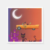 Serviettes en papier Halloween Sorcière dans une v (Devant)