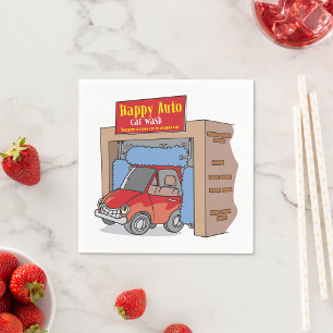 Serviettes en papier Happy Auto Car Wash