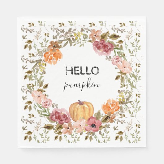 Serviettes en papier Hello Pumpkin pour la fête de (Devant)