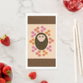 Serviettes en papier Hérisson et Fleurs (En situation)