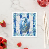 Serviettes en papier Hippocampe bleu côtier (En situation)
