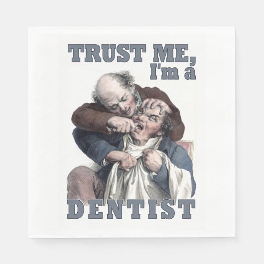serviettes en papier humour DENTIST (Devant)