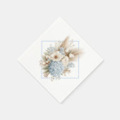 Serviettes en papier Hydrangea Bleu Boho (Coin)