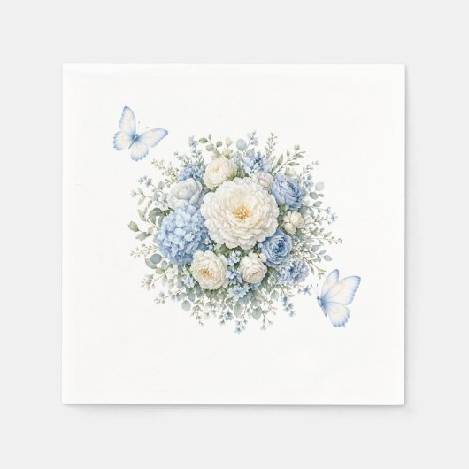 Serviettes en papier Hydrangea bleue (Devant)