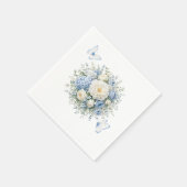Serviettes en papier Hydrangea bleue (Coin)