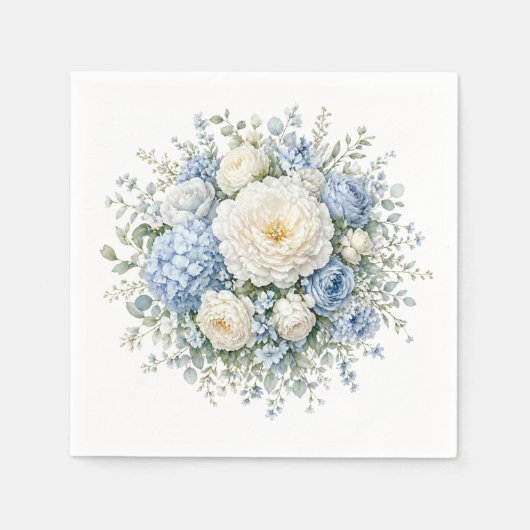 Serviettes en papier Hydrangea bleue (Devant)