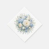Serviettes en papier Hydrangea bleue (Coin)