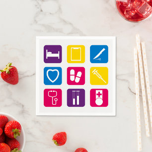 Serviettes en papier Icônes Médicales