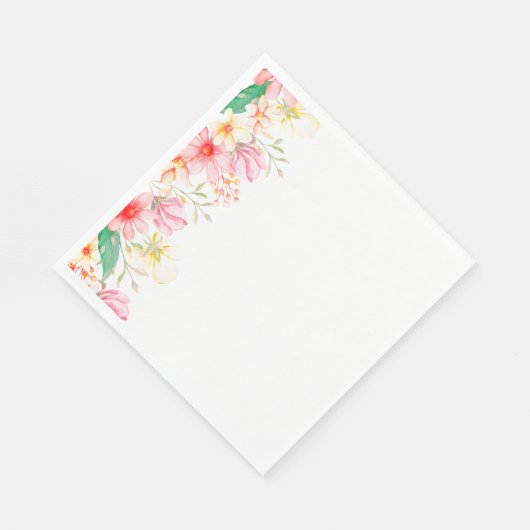 Serviettes en papier - Impression florale (Coin)