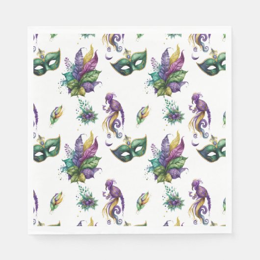 Serviettes en papier inspirées Mardi Gras (Devant)