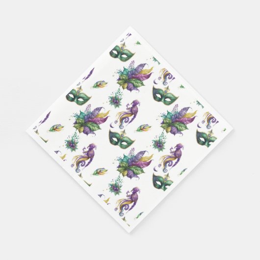 Serviettes en papier inspirées Mardi Gras (Coin)