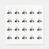 Serviettes en papier Iris violet et blanc (Devant)