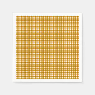 Serviettes en papier jaune En vichy-moutarde