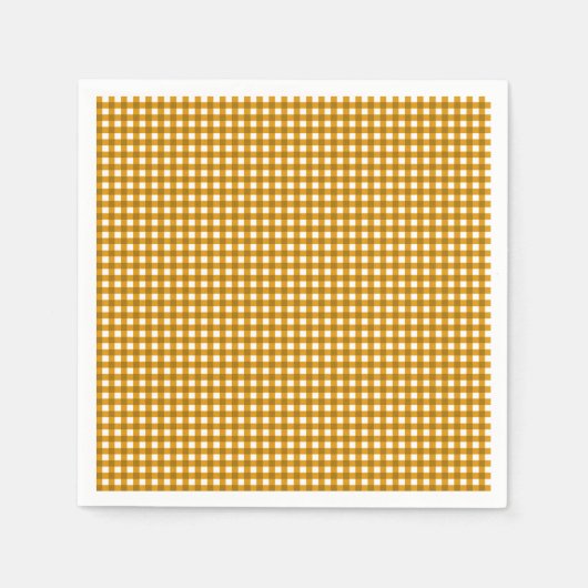 Serviettes en papier jaune En vichy-moutarde (Devant)