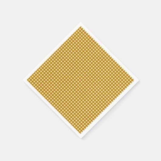 Serviettes en papier jaune En vichy-moutarde (Coin)