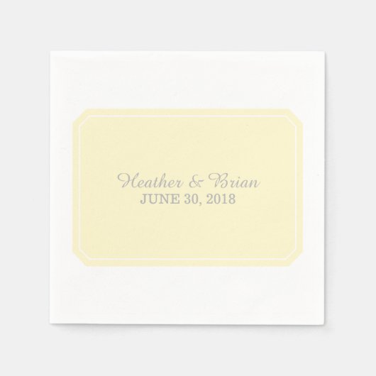 Serviettes en papier Jaune Simplement Élégante (Devant)