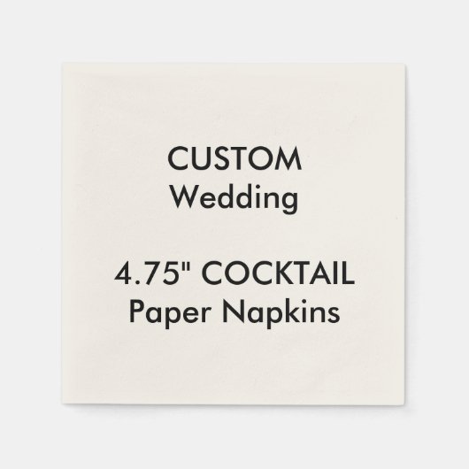 Serviettes en papier jetable 4,75 po sur mesure (Devant)