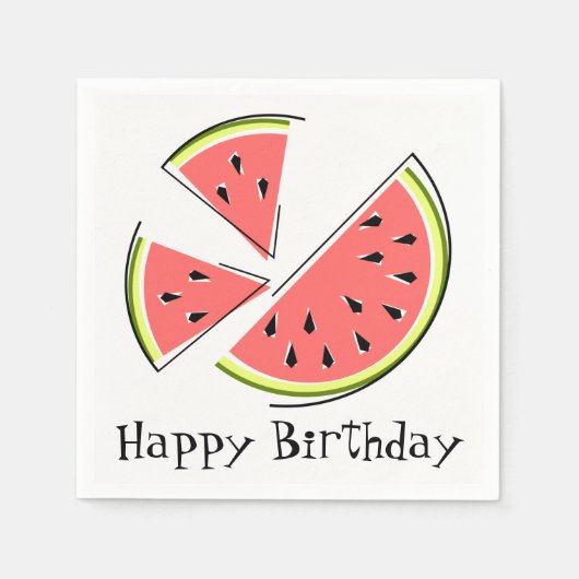 Serviettes en papier Joyeux Anniversaire morceaux (Devant)