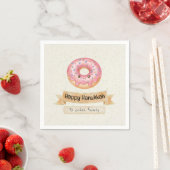 Serviettes en papier "Joyeux Hanoukka" jolies donu (En situation)