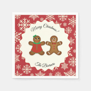 Serviettes en papier Joyeux Noël Couple Pain d'épi