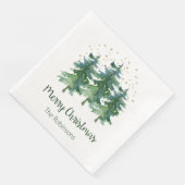 Serviettes en papier Joyeux Noël Forêt d'hiver pou (Coin)
