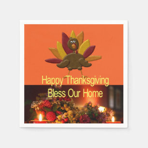 Serviettes en papier Joyeux Thanksgiving Bénissez