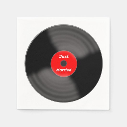 Serviettes en papier Just Married Record (Devant)