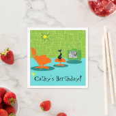 Serviettes en papier Kitty personnalisables (En situation)