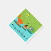 Serviettes en papier Kitty personnalisables (Coin)