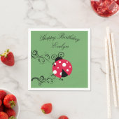 Serviettes en papier Ladybug botanique pour annive (En situation)