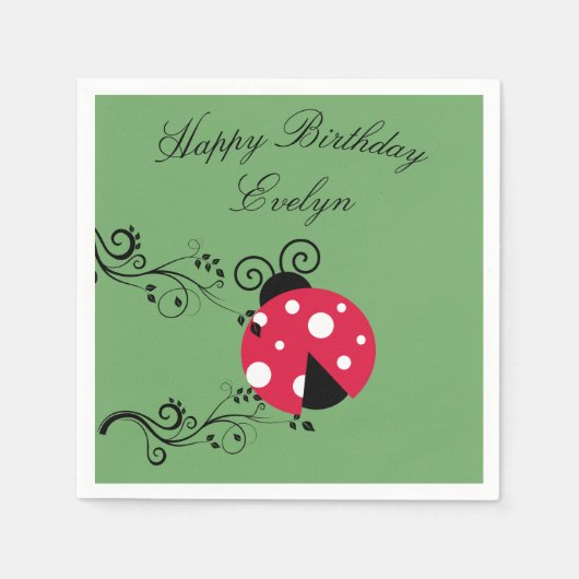 Serviettes en papier Ladybug botanique pour annive (Devant)