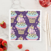 Serviettes en papier Licorne Sweet Pride (En situation)