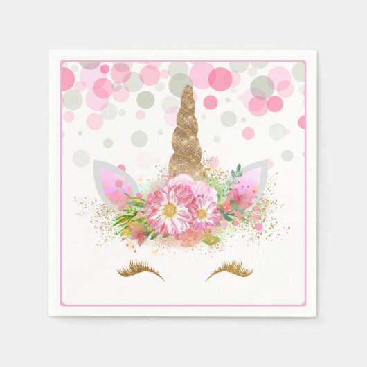 Serviettes en papier Licorne Visage Licorne (Devant)