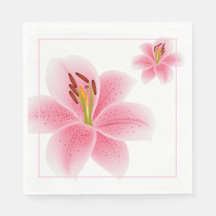 Serviettes en papier - Lily rose