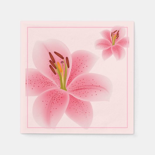 Serviettes en papier - Lily rose (Devant)