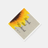 Serviettes en papier lin rustique avec tournesol p (Coin)