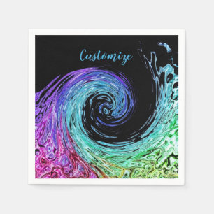 Serviettes en papier liquide Rainbow Wave