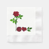 Serviettes en papier LOVE Rose peinte à la main ro (Devant)