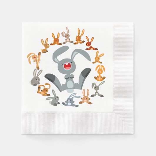 Serviettes en papier Mandala Lapins Dessin Animé M (Devant)