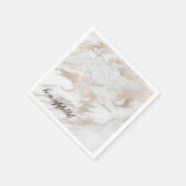 Serviettes en papier marbré blanc et or (Coin)