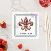 Serviettes en papier Mardi Gras (En situation)