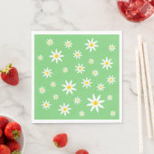 Serviettes en papier marguerite vert (En situation)