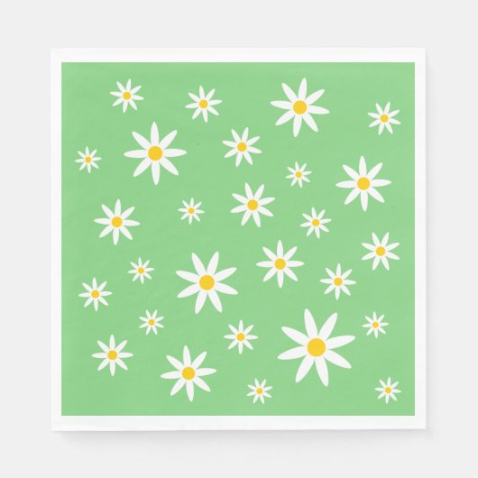 Serviettes en papier marguerite vert (Devant)