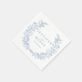 Serviettes en papier mariage bleu bohème (Coin)