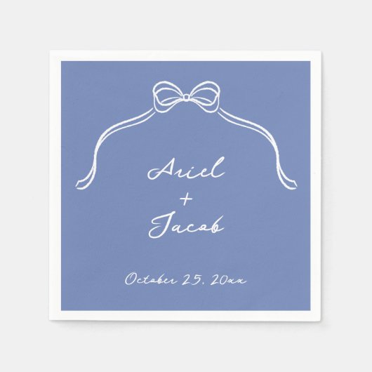 Serviettes en papier Mariage Bow, Cocktail Standar (Devant)