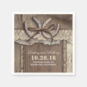 serviettes en papier mariage campagnard rustique -