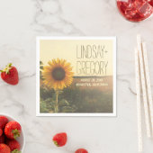 serviettes en papier mariage campagnard rustique - (En situation)