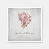 Serviettes en papier mariage Coquille de conque ro (Devant)
